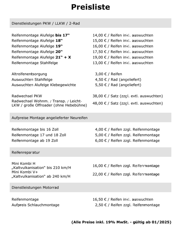 Preisliste2025 Reifen Zucki